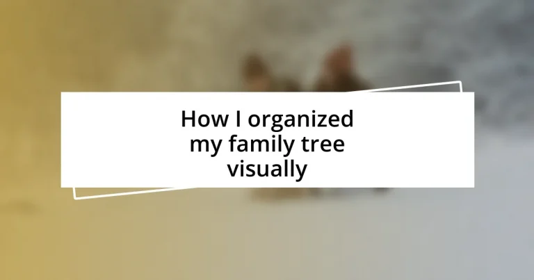 How I organized my family tree visually