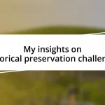 My insights on historical preservation challenges