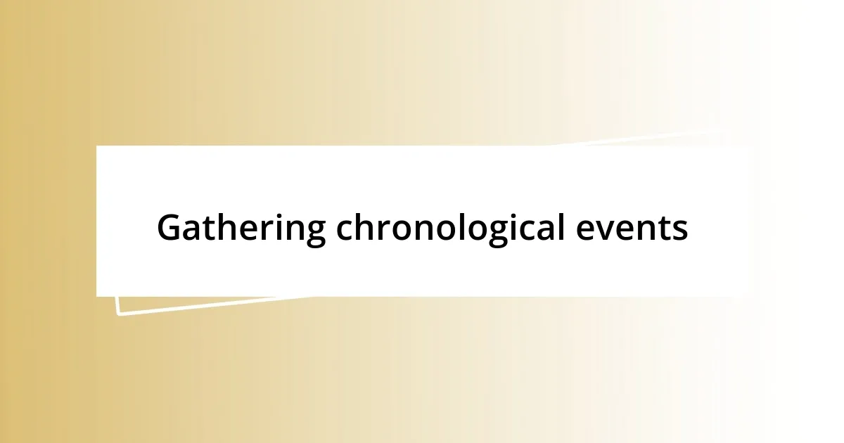 Gathering chronological events