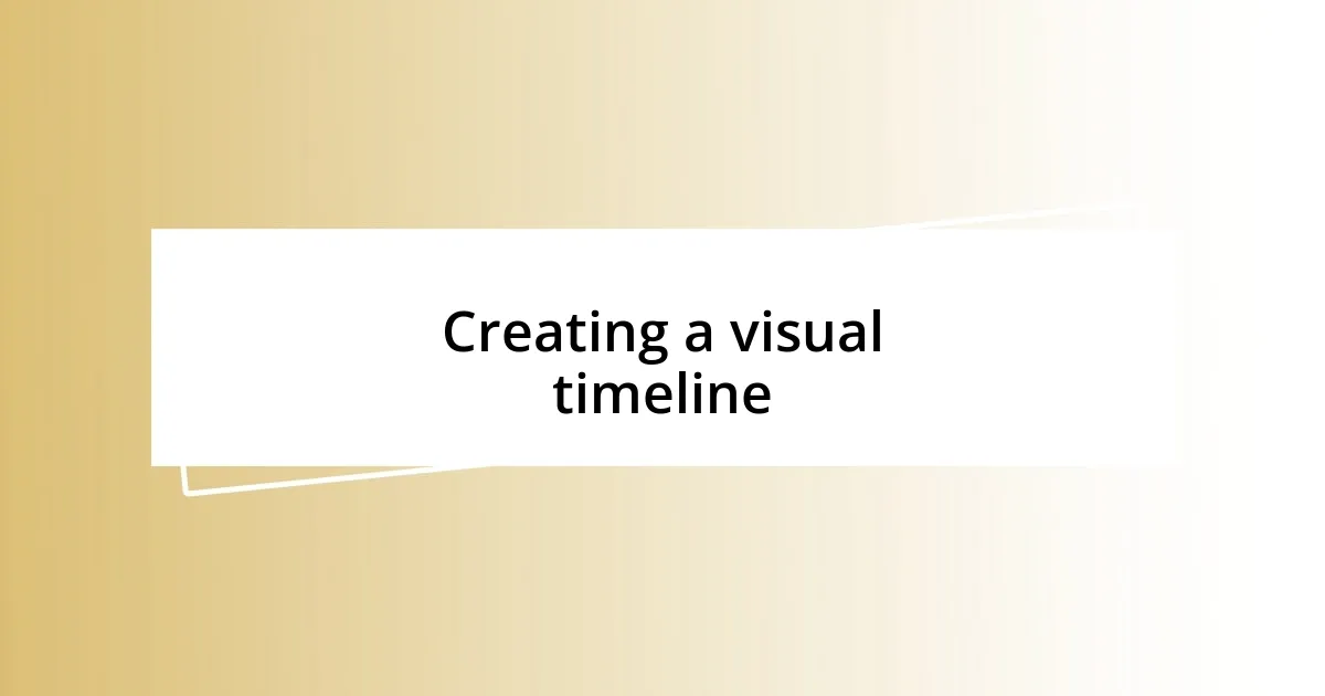 Creating a visual timeline