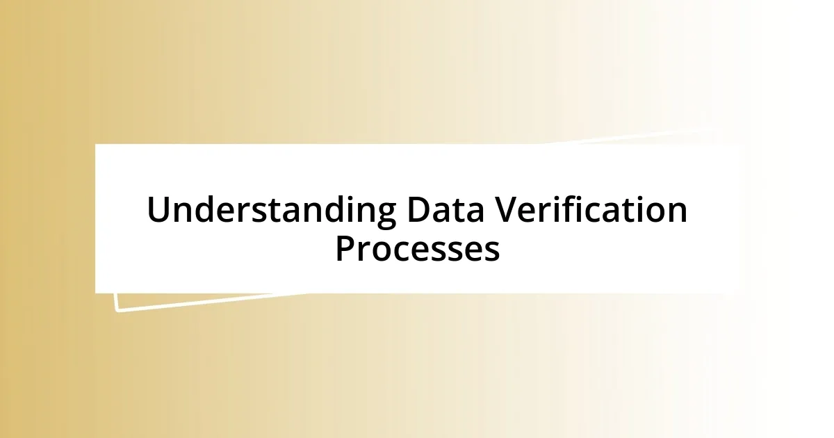 Understanding Data Verification Processes